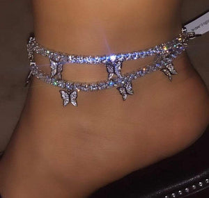 Icy Butterfly Anklet - I Spy Jewelry
